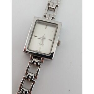 Accutime Watch Women 20mm‎ Case Silver 7.25" Band- New Battery
